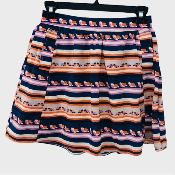 EZRA printed skirt with pockets bird print - Picture 2 of 6